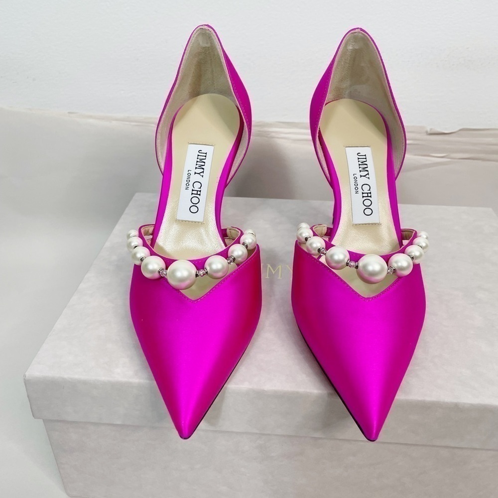 JIMMY CHOO Aurelie Satin Pumps - Picture 9 of 11